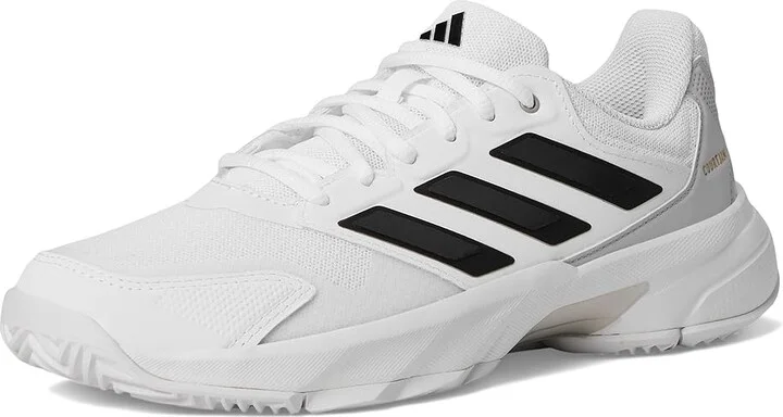 adidas Courtjam Control 3 Tennis Shoe Men's Tennis Shoes White/Black/Grey : 7 D - Medium, Synthetic - Image 5
