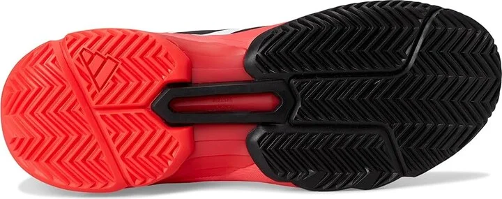 adidas Courtjam Control 3 Tennis Shoe Men's Tennis Shoes White/Black/Lucid Red : 10 D - Medium, Synthetic - Image 3