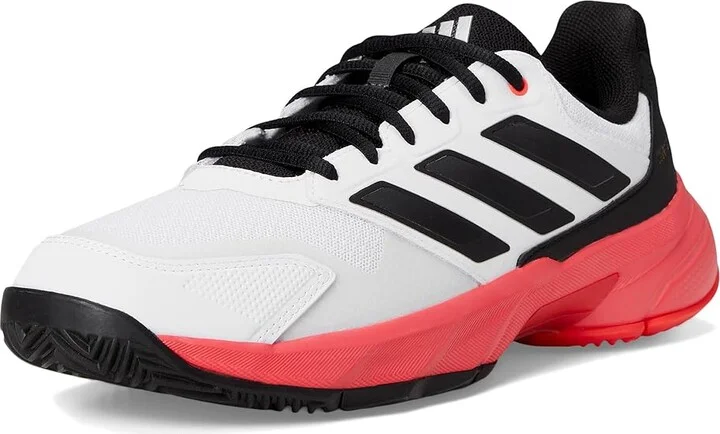 adidas Courtjam Control 3 Tennis Shoe Men's Tennis Shoes White/Black/Lucid Red : 10 D - Medium, Synthetic - Image 5