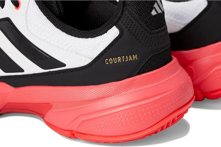adidas Courtjam Control 3 Tennis Shoe Men's Tennis Shoes White/Black/Lucid Red : 10 D - Medium, Synthetic - Image 7