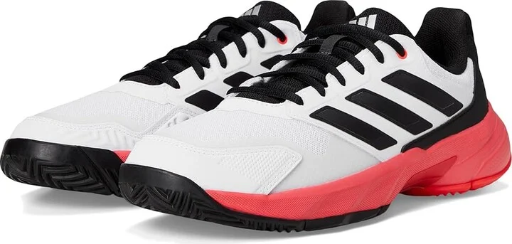 adidas Courtjam Control 3 Tennis Shoe Men's Tennis Shoes White/Black/Lucid Red : 10 D - Medium, Synthetic