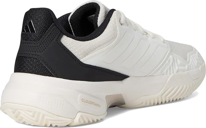 adidas Courtjam Control 3 Tennis Shoe Women's Tennis Shoes Off-White/Off-White/Champagne Metallic : 6.5 M, Faux Leather/Textile - Image 4