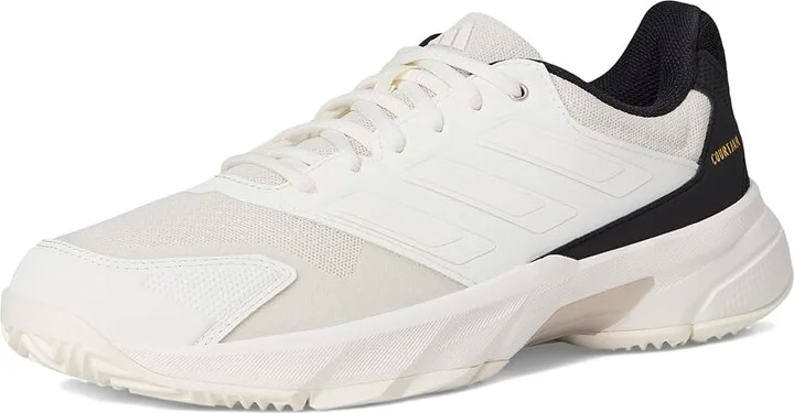 adidas Courtjam Control 3 Tennis Shoe Women's Tennis Shoes Off-White/Off-White/Champagne Metallic : 6.5 M, Faux Leather/Textile - Image 5