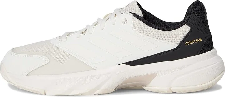 adidas Courtjam Control 3 Tennis Shoe Women's Tennis Shoes Off-White/Off-White/Champagne Metallic : 6.5 M, Faux Leather/Textile - Image 6