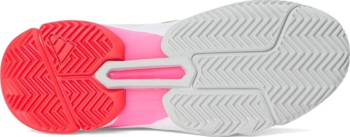adidas Courtjam Control 3 Tennis Shoe Women's Tennis Shoes White/Iron Metallic/Lucid Red : 10 M, Faux Leather/Textile - Image 3