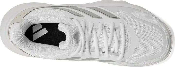 adidas Courtjam Control 3 Tennis Shoe Women's Tennis Shoes White/Silver Metallic/Grey : 6.5 M, Faux Leather/Textile - Image 2