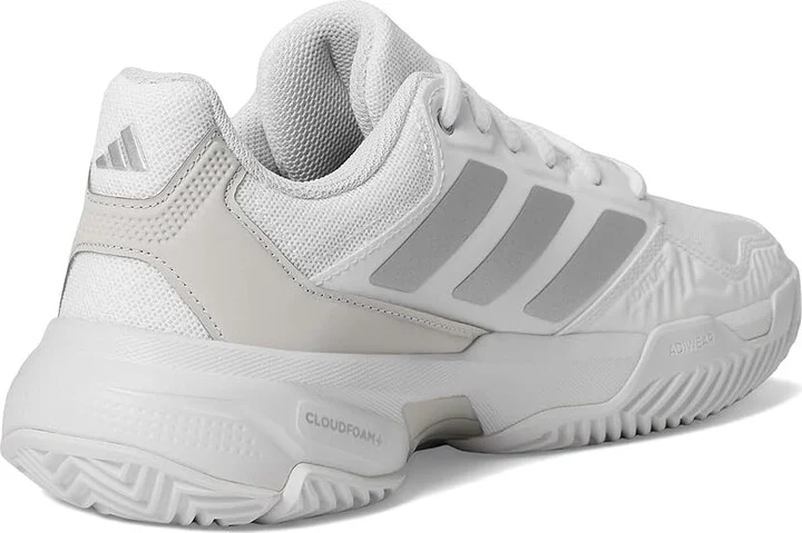 adidas Courtjam Control 3 Tennis Shoe Women's Tennis Shoes White/Silver Metallic/Grey : 6.5 M, Faux Leather/Textile - Image 4