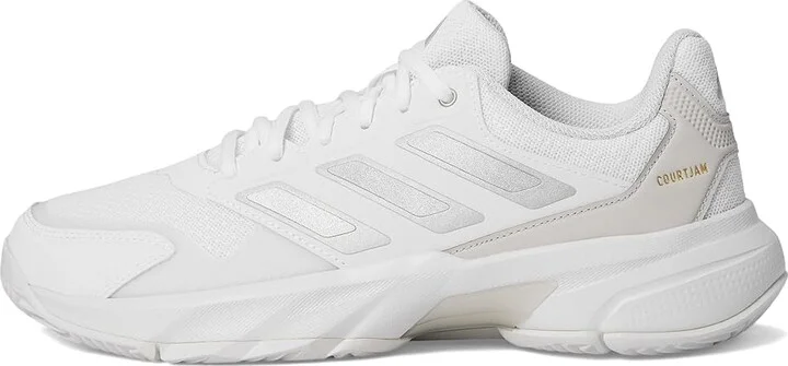 adidas Courtjam Control 3 Tennis Shoe Women's Tennis Shoes White/Silver Metallic/Grey : 6.5 M, Faux Leather/Textile - Image 6