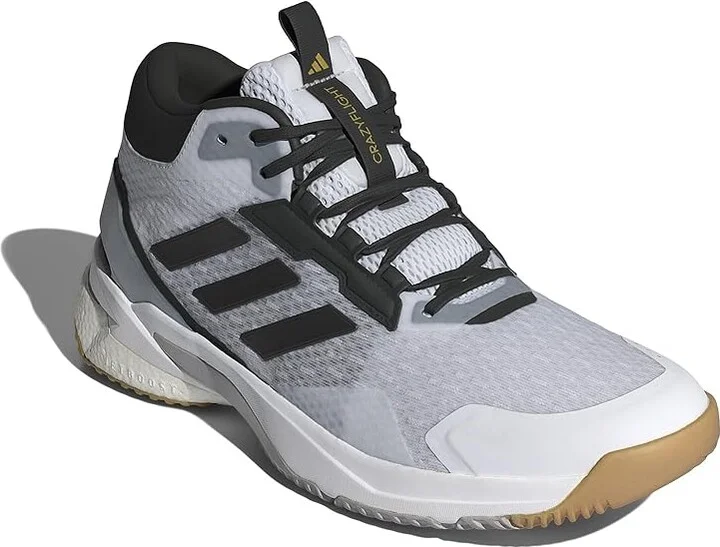 adidas Crazyflight 5 Mid Volleyball Shoes Men's Volleyball Shoes White/Black/Grey : 12 D - Medium