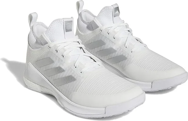 adidas Crazyflight Mid Volleyball Shoes Women's Shoes White/Silver Metallic : 5 B - Medium, Textile