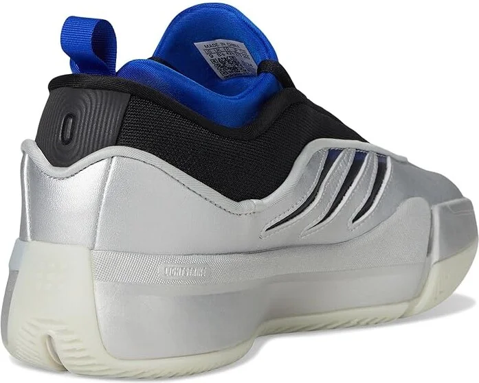 adidas Dame 9 Basketball Shoes Basketball Shoes Silver Metallic/Black/Lucid Blue : Men's 11 - Women's 12 Medium - Image 4