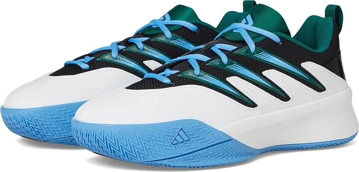 adidas Dame Certified 3 Basketball Shoes Basketball Shoes White/Collegiate Green/Blue Burst : Men's 12 - Women's 13 Medium, Rubber