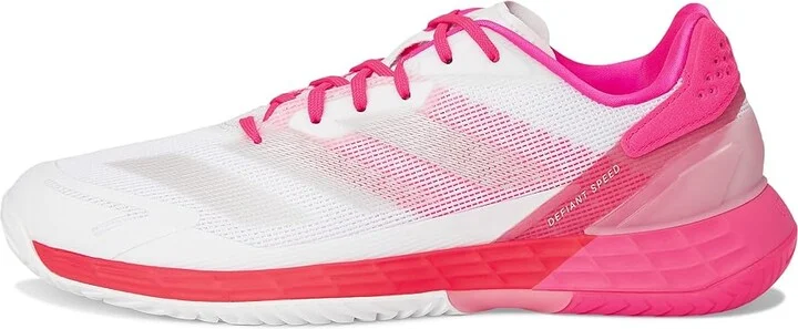 adidas Defiant Speed 2 Tennis Shoes Women's Tennis Shoes White/Champagne Metallic/Lucid Pink : 5.5 B - Medium, Rubber - Image 6