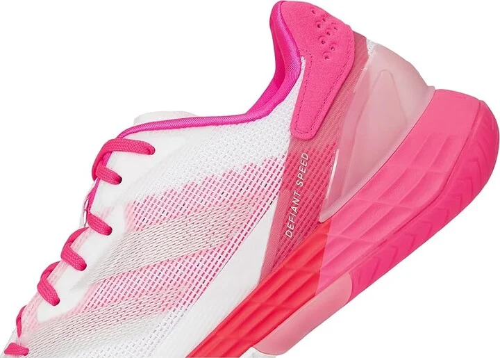 adidas Defiant Speed 2 Tennis Shoes Women's Tennis Shoes White/Champagne Metallic/Lucid Pink : 5.5 B - Medium, Rubber - Image 7