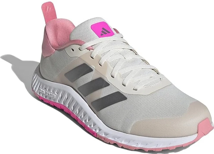 adidas Dropset 3 Trainer Women's Shoes Chalk White/Iron Metallic/Lucid Pink : 10 B - Medium, Textile