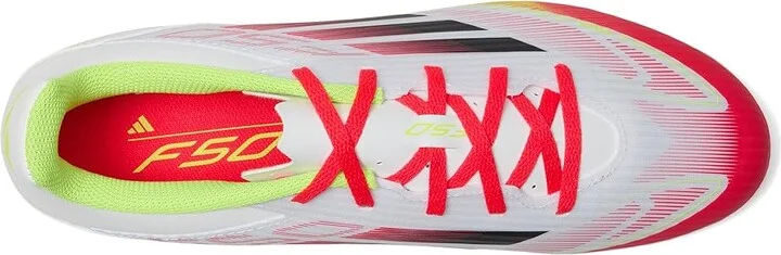 adidas F50 Club Firm Ground/Multi Ground Soccer Cleats Soccer Shoes White/Black/Solar Yellow : Men's 10 - Women's 11 Medium, Rubber - Image 2