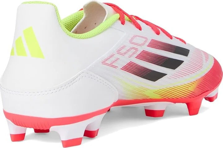 adidas F50 Club Firm Ground/Multi Ground Soccer Cleats Soccer Shoes White/Black/Solar Yellow : Men's 10 - Women's 11 Medium, Rubber - Image 4