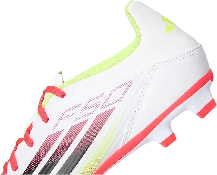 adidas F50 Club Firm Ground/Multi Ground Soccer Cleats Soccer Shoes White/Black/Solar Yellow : Men's 10 - Women's 11 Medium, Rubber - Image 7
