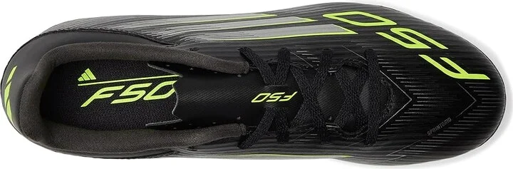 adidas F50 Club Firm/Multi Ground Soccer Cleats Soccer Shoes Black/Iron Metallic/Lucid Lemon : Men's 5 - Women's 6 Medium, Rubber - Image 2