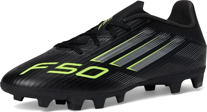 adidas F50 Club Firm/Multi Ground Soccer Cleats Soccer Shoes Black/Iron Metallic/Lucid Lemon : Men's 5 - Women's 6 Medium, Rubber - Image 5