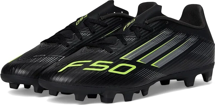 adidas F50 Club Firm/Multi Ground Soccer Cleats Soccer Shoes Black/Iron Metallic/Lucid Lemon : Men's 5 - Women's 6 Medium, Rubber