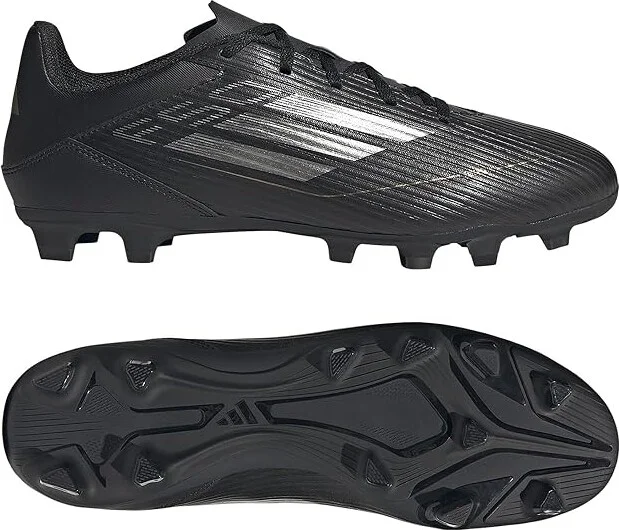 adidas F50 Club Football Boots Flexible Ground Men's Soccer Shoes Black/Iron Metallic/Gold Metallic : 12 D - Medium, Leather - Image 5