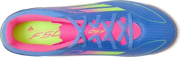 adidas F50 Club Indoor Soccer Shoes Blue Fusion/Lucid Lemon/Lucid Pink : Men's 10.5 - Women's 11.5 Medium, Synthetic - Image 2