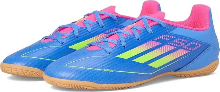 adidas F50 Club Indoor Soccer Shoes Blue Fusion/Lucid Lemon/Lucid Pink : Men's 10.5 - Women's 11.5 Medium, Synthetic