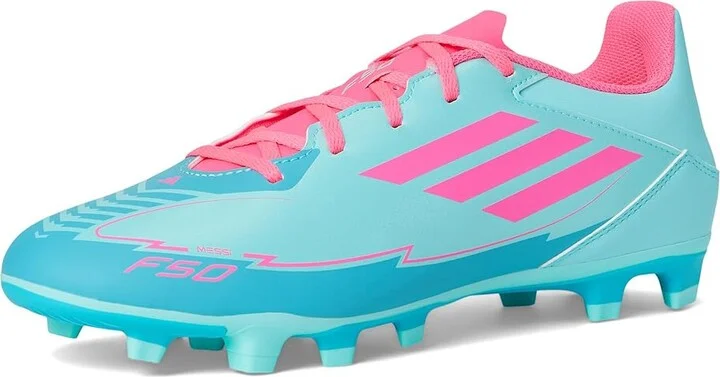 adidas F50 Club Messi Firm Ground/Multi Ground Soccer Cleats Soccer Shoes Flash Aqua/Lucid Pink/Lucid Cyan : Men's 10 - Women's 11 Medium - Image 5