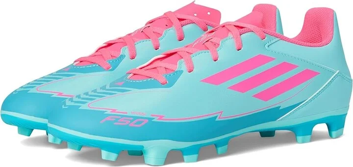 adidas F50 Club Messi Firm Ground/Multi Ground Soccer Cleats Soccer Shoes Flash Aqua/Lucid Pink/Lucid Cyan : Men's 10 - Women's 11 Medium