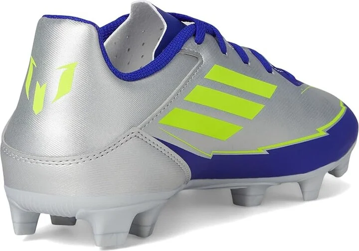 adidas F50 Club Messi Firm Ground/Multi Ground Soccer Cleats Soccer Shoes Silver Metallic/Solar Yellow/Lucid Blue : Men's 12 - Women's 13 Medium - Image 4