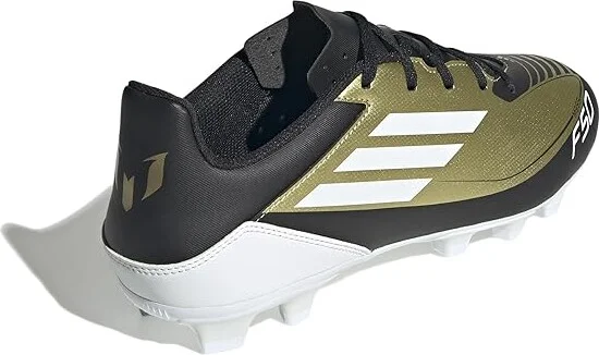 adidas F50 Club Messi Football Boots Flexible Ground Soccer Cleats Men's Soccer Shoes Gold Metallic/White/Black : Men's 12 - Women's 13 Medium - Image 4