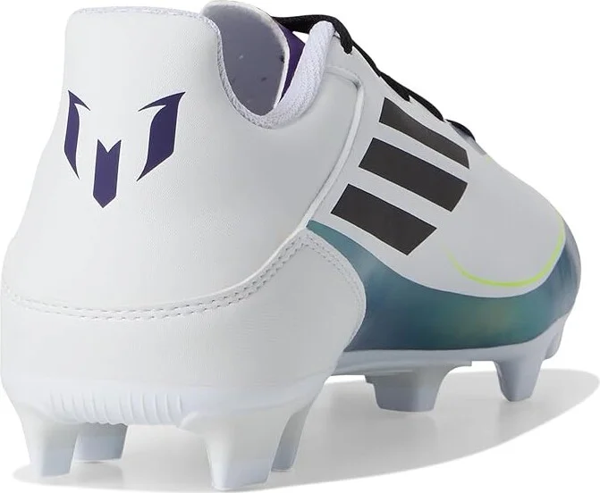 adidas F50 Club Messi Football Boots Flexible Ground Soccer Cleats Men's Soccer Shoes White/Black/Unity Purple : Men's 12 - Women's 13 Medium - Image 4