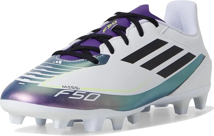 adidas F50 Club Messi Football Boots Flexible Ground Soccer Cleats Men's Soccer Shoes White/Black/Unity Purple : Men's 12 - Women's 13 Medium - Image 5