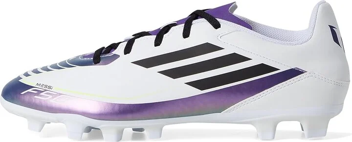 adidas F50 Club Messi Football Boots Flexible Ground Soccer Cleats Men's Soccer Shoes White/Black/Unity Purple : Men's 12 - Women's 13 Medium - Image 6