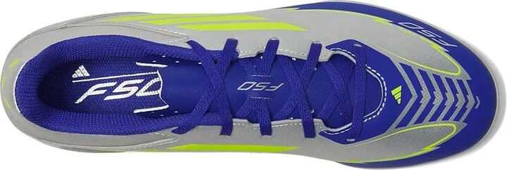 adidas F50 Club Turf Messi Soccer Cleats Soccer Shoes Silver Metallic/Solar Yellow/Lucid Blue : Men's 13 - Women's 14 Medium, Synthetic - Image 2