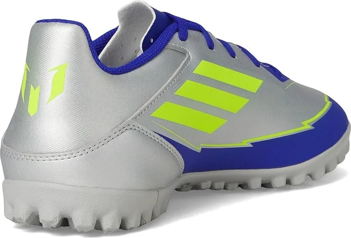 adidas F50 Club Turf Messi Soccer Cleats Soccer Shoes Silver Metallic/Solar Yellow/Lucid Blue : Men's 13 - Women's 14 Medium, Synthetic - Image 4