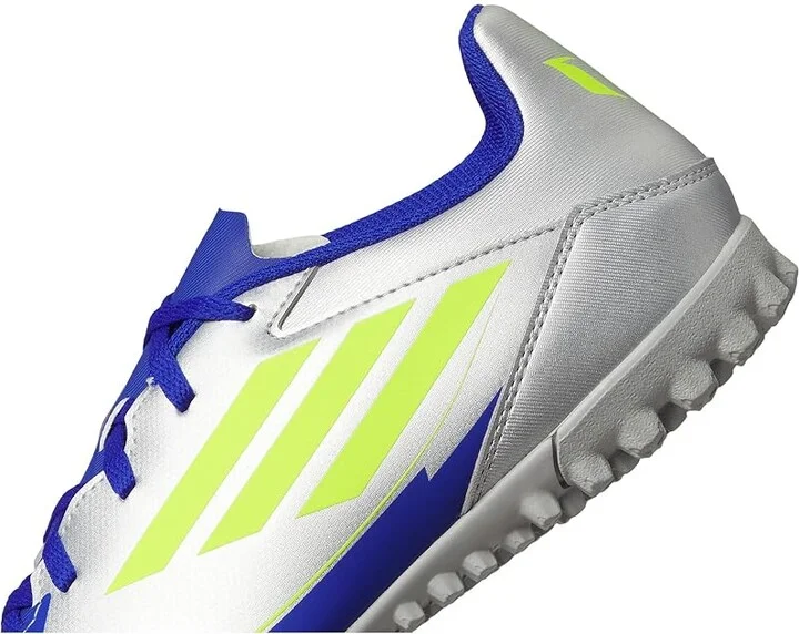 adidas F50 Club Turf Messi Soccer Cleats Soccer Shoes Silver Metallic/Solar Yellow/Lucid Blue : Men's 13 - Women's 14 Medium, Synthetic - Image 7