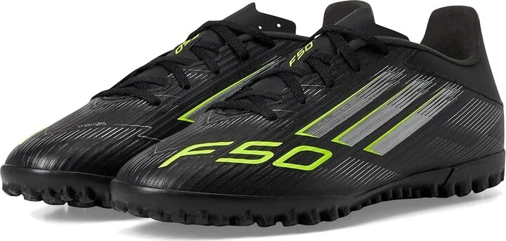 adidas F50 Club Turf Soccer Cleats Soccer Shoes Black/Iron Metallic/Lucid Lemon : Men's 13 - Women's 14 Medium, Rubber