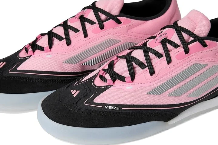 adidas F50 Freestyle 24 Messi Indoor Soccer Cleats Soccer Shoes Light Pink/Silver Metallic/Black : Men's 11 - Women's 12 Medium, Suede - Image 7