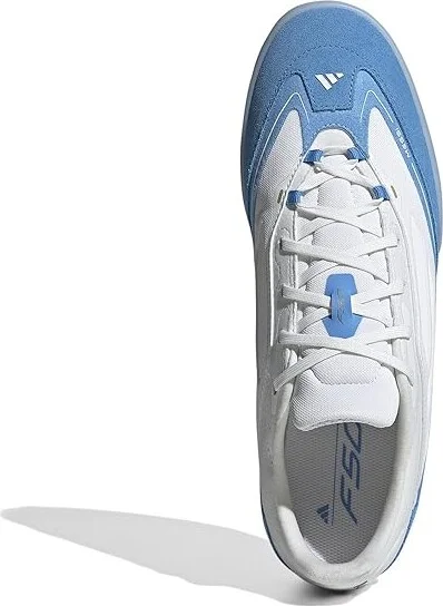 adidas F50 Freestyle 24 Messi Indoor Soccer Cleats Soccer Shoes White/Gold Metallic/Blue Burst : Men's 10 - Women's 11 Medium, Suede - Image 2