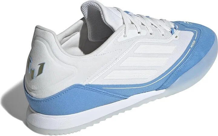 adidas F50 Freestyle 24 Messi Indoor Soccer Cleats Soccer Shoes White/Gold Metallic/Blue Burst : Men's 10 - Women's 11 Medium, Suede - Image 4