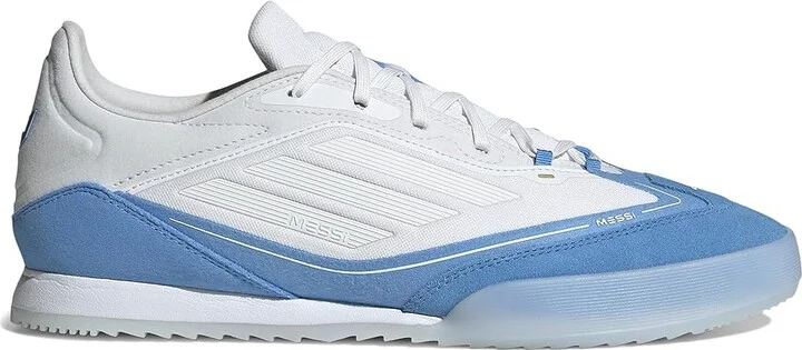 adidas F50 Freestyle 24 Messi Indoor Soccer Cleats Soccer Shoes White/Gold Metallic/Blue Burst : Men's 10 - Women's 11 Medium, Suede - Image 7