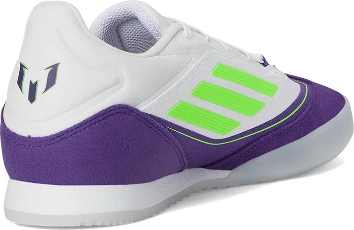 adidas F50 Freestyle 24 Messi Indoor Soccer Cleats Soccer Shoes White/Lucid Lemon/Unity Purple : Men's 11.5 - Women's 12.5 Medium, Suede - Image 4