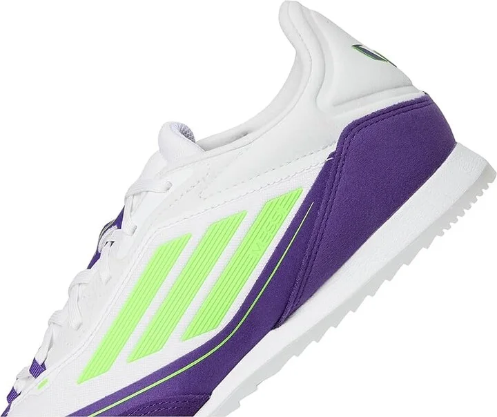 adidas F50 Freestyle 24 Messi Indoor Soccer Cleats Soccer Shoes White/Lucid Lemon/Unity Purple : Men's 11.5 - Women's 12.5 Medium, Suede - Image 7