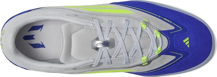 adidas F50 Freestyle Messi Indoor Soccer Cleats Soccer Shoes Silver Metallic/Solar Yellow/Lucid Blue : Men's 13 - Women's 14 Medium, Rubber - Image 2