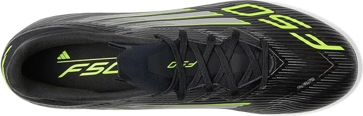 adidas F50 League Firm Ground Soccer Cleats Soccer Shoes Black/Iron Metallic/Lucid Lemon : Men's 6.5 - Women's 7.5 Medium, Rubber - Image 2