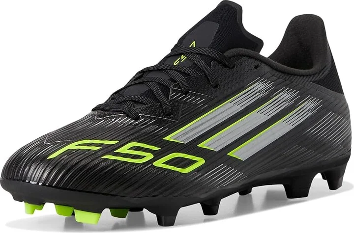 adidas F50 League Firm Ground Soccer Cleats Soccer Shoes Black/Iron Metallic/Lucid Lemon : Men's 6.5 - Women's 7.5 Medium, Rubber - Image 5