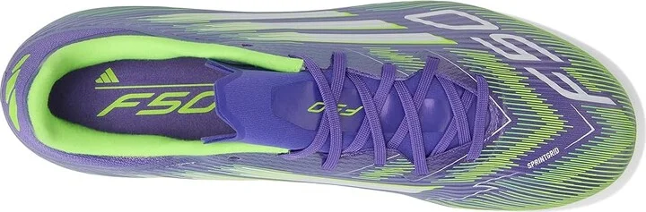 adidas F50 League Firm Ground Soccer Cleats Soccer Shoes Purple Rush/White/Lucid Lemon : Men's 9.5 - Women's 10.5 Medium, Rubber - Image 2