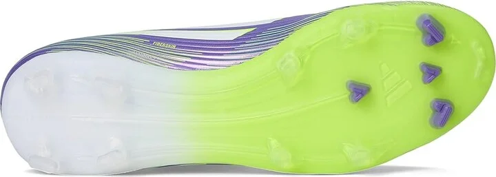 adidas F50 League Firm Ground Soccer Cleats Soccer Shoes Purple Rush/White/Lucid Lemon : Men's 9.5 - Women's 10.5 Medium, Rubber - Image 3